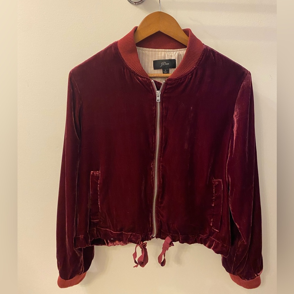 Jcrew burgundy velvet jacket